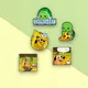 Cute Animals Pins Hiding Cat Pizza Turtle Calm Dog Enamel Metal Pins Fun Brooches Badges Lapel
