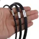 Classic Men's Women's Leather Choker Necklace Black Brown Braided Rope Chain Stainless Steel Clasp