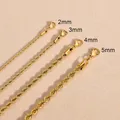 Vnox Dainty Gold Color Rope Chain Necklaces for Women Men Chic Twisted Collar Waterproof Stainless