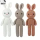 Cute Knitted Baby Stuffed Rabbit Toy Cartoon Handmade Bunny Plush Toys Newborn Handhold Kid Early