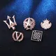 Korean Fashion Mini Star Crown Brooch Metal Trigeminal Lapel Pins Men's Suit Shirt Collar Pin Luxury