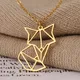 Stainless Steel Necklaces Hollow Fox Animal Pendant Choker Men's Chain Fashion Necklace For Women