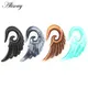 Alisouy 2pcs Unique Spiral Acrylic Heart Wing Feathers Women Ear Plugs Tunnels Taper Stretcher