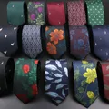 Novelty Men's Tie Floral Feather Elk Geometric Patten Red Blue Neckties Leisure Business Daily Wear