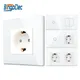 Bingoelec White Light Touch Switch and Wall Socket with Crystal Glass Panel Switches with Sockets