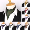 Jacquard Floral Paisley Men Cashew Tie Wedding Formal Cravat Ascot Scrunch Self British Gentleman