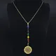 7 Chakra Yoga Flower of Life Necklace Lotus Buddhas Moon Carved Gem Stone Beads Necklaces Reiki