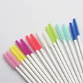 100 pcs Disposable Silicone Eyelashes Brushes white Handle Applicator Mascara Stick Brush Eyelash