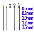 20pcs Hard Steel Wire Long Pole Fishing Swivels Ball Bearing Swivel Solid Rings Rolling Swivel for