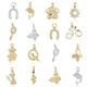 3pcs/Lot Fashion Cat Horseshoe Copper CZ Cycling Charm Wholesale Bear Butterfly Racket Pendant For