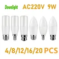 4-20Pcs LED candle lamp 9W E27 E14 B22 Led Bulb Bombillas AC 220V Lamparas Lamp for Home Office