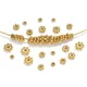 50pcs Stainless Steel Daisy Wheel Flower Charm Loose Gold plated Spacer Bead for DIY Bead Jewelry