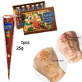 1pcs Natural Henna Cone Brown Color Henna Paste Cone Women Finger Cream Cone Stencil Feet Makeup