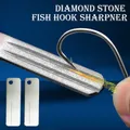 Fishing Hook Sharpener Portable Diamond Stone Fish Hook Sharpen Tools Knife Whetstone Keychain for