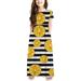 ZCFZJW Maxi Dresses for Kids Girls Trendy Summer Floral Pattern Print Short Sleeve Round Neck Pullover Tank Dress Loose Flowy Baggy Hem Dress Yellow 13-14 Years