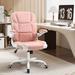 Latitude Run® Elysabeth Faux Leather Office Chair Upholstered in Pink/Brown | 46.5 H x 19.7 W x 19.7 D in | Wayfair