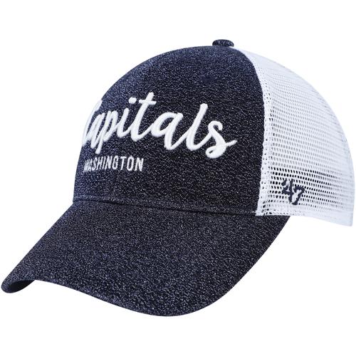 Damen '47 Navy/White Encore MVP Trucker Snapback Hat der Washington Capitals