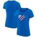 Women's G-III 4Her by Carl Banks Royal Texas Rangers Heart Graphic Fitted T-Shirt