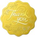 100pcs Thank You Embossed Gold Foil Seals 2 Flower Self Adhesive Embossed Stickers Decoration Labels