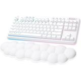 Restored Logitech G715 Wireless Mechanical Gaming Keyboard with LIGHTSYNC RGB LIGHTSPEED Linear Switches (GX Red) and Keyboard Palm Rest PC/Mac Compatible - White Mist (Refurbished)
