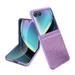 for Motorola Razr 40 Ultra Glitter Case Bling Sparkly Slim Fit Hard PC Protective with Tempered Glass Screen Protector Ultra-thin Skin-Friendly Case Cover for Motorola Razr 40 Ultra Purple