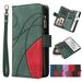 ELEHOLD for Motorola Moto G Power 2021 Case Moto G Power 2021 Wallet Case for Women Men with 9 Credit Card Holder Zipper Purse PU Leather Strap Wristlet Protective Phone Cover Green