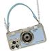 Phone Cases for iPhone 13 Pro Cute Camera Design 3D Vintage Camera Cover Phone Case with Wrist Strap & Long Lanyard (Blue iPhone 13 Pro)