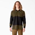 Dickies Men's Skateboarding Rugby Polo - Dark Olive Size XL (WLSK6)