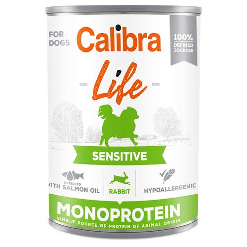 Sparpaket: 12x400g Calibra Dog Life Adult Sensitive Kaninchen Hundefutter nass