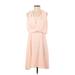 White House Black Market Cocktail Dress - Midi: Pink Solid Dresses - Women's Size 4