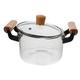 UPKOCH Soup Pot Butter Warmer Cereal Bowl Lidded Glass Saucepan Nonstick Saucepan Glass Stockpot Stew Bowl Glass Pot Glass Bowls with Lid Pasta Pot Glass Keep Warm Dishwasher Wood