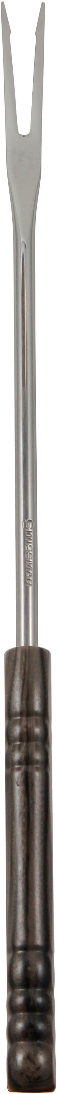 Fonduegabel SWISSMAR, silber (silber, braun), 6 Stk., Edelstahl, Holz teilmassiv, Essgabeln, Edelstahl, Kunstholz Image