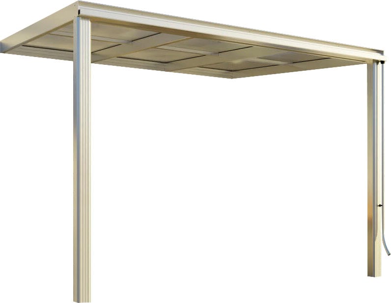 Terrassendach BECKMANN "Exklusiv Gr. 1", grau (alu natur), B:307cm T:270,7cm, Aluminium, Kunststoff, Terrassenüberdachungen