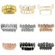 Hip Hop Teeth Grillz Set For Unisex Top Bottom Mouth Gold Silver Color Teeth Grills Tooth Caps