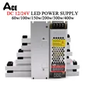 Ultra Thin LED Power Supply DC 12V 24V Lighting Transformers 60W 100W 150W 200W 300W 400W AC185-240V