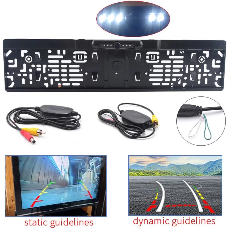 Heißer Verkauf: Nachtsicht-IR-Rückfahrkamera für EU-Kennzeichenrahmen – Wasserdichte Rückfahrkamera für Monitor Image