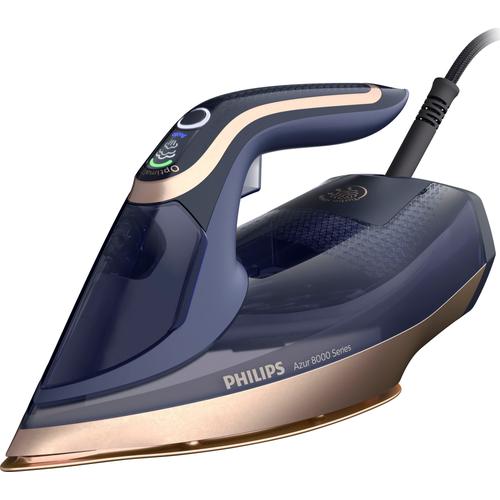 PHILIPS Dampfbügeleisen ""DST8050/20"", blau, Bügeleisen, SteamGlide Elite Bügelsohle, mit 350 ml Wassertank und 260 g Dampfstoß