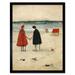 Perfect Day For A Walk Couple Beach Scene Art Print Framed Poster Wall Decor 12x16 inch