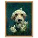 Airedale Terrier Dog Wildflower Meadow With Flowers Claude Monet Style Art Print Framed Poster Wall Decor 12x16 inch