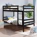 Contemporary Pine and Plywood Twin Over Twin Wood Bunk Beds Espresso