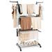 Gymax 3-tier Folding Clothes Drying Rack w/ Rotatable Side Wings &