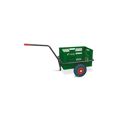 BRB Robuster Handwagen in anthrazit, belastbar bis zu 200 kg, mit 32 cm hohem Korb in grün Image
