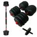 Adjustable Dumbbell Barbell Kit or Home Gym Workout and Fitness 88 lbs