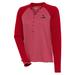 Women's Antigua Red/White St. Louis Cardinals Maverick Henley Long Sleeve T-Shirt