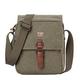 TRP0211 Troop London Classic Canvas Leather Across Body Bag (Khaki)