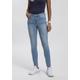 Slim-fit-Jeans KANGAROOS "CROPPED HIGH WAIST SLIM FIT" Gr. 32, N-Gr, blau (light, blue, used) Damen Jeans Röhrenjeans