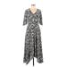 Slate & Willow Casual Dress - Wrap: Black Damask Dresses - Women's Size 6