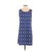 Mi ami Casual Dress - Mini Scoop Neck Sleeveless: Blue Dresses - Women's Size Small
