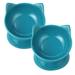 Park Life Designs Oscar Elevated Cat Bowl Porcelain/Stoneware (dishwasher safe)/Ceramic in Blue | 5.5 H x 5.5 W x 6 D in | Wayfair 13108DS