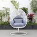 Dakota Fields Brookstonval Swing Chair w/ Stand Wicker/Rattan in Gray/Blue | 77.17 H x 41 W x 41 D in | Wayfair 0057F8B49929427787E53E4B0A0DDD0A